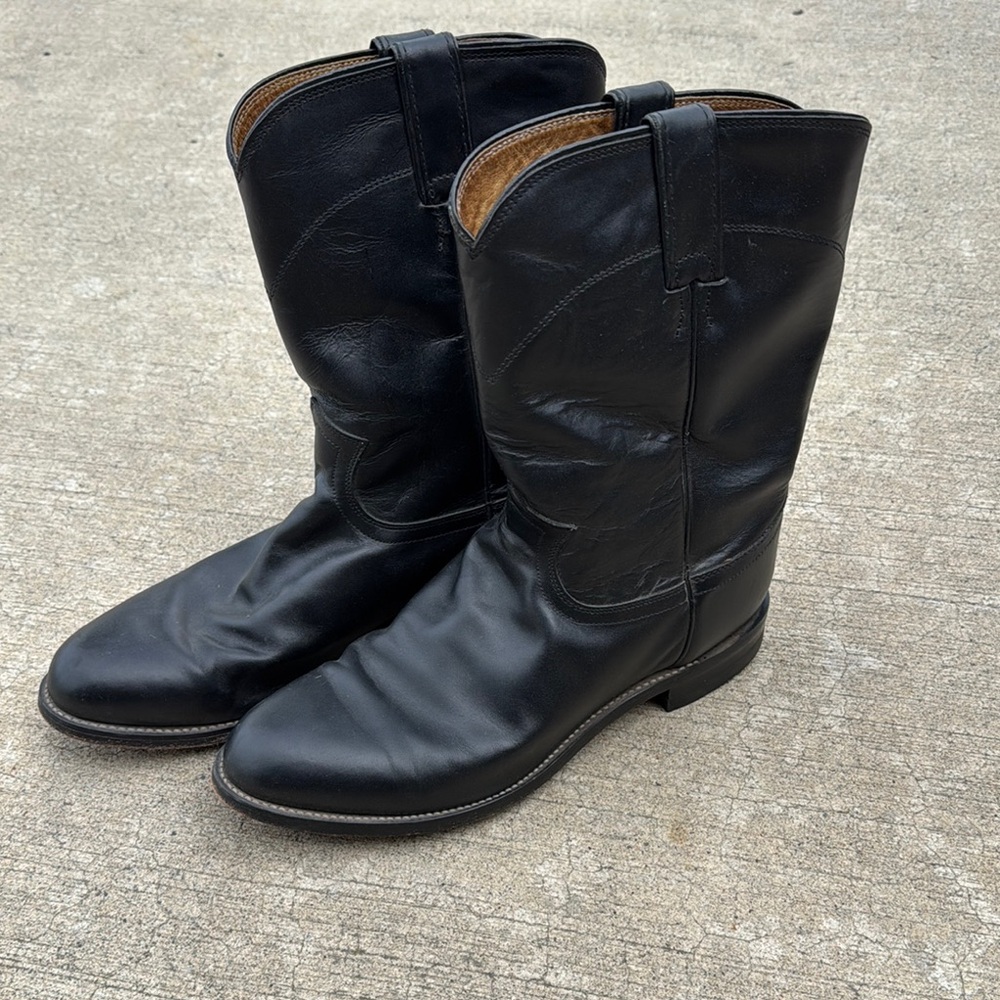 Justin Boots Black Cowboy Western Boots